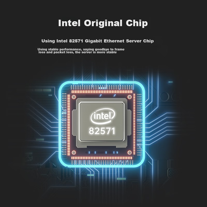 EB-LINK Intel 82571 Chip, PCI-E X1 Gigabit Dual-Port Server Network Card, 2 Netw...