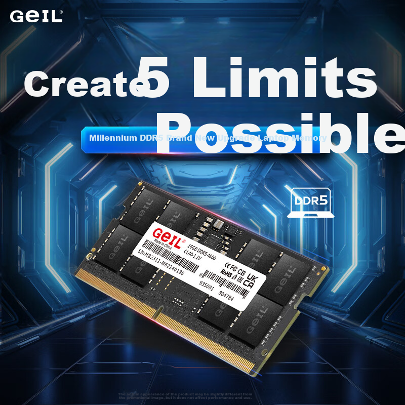 GEIL Golden 32GB (16GBx2) Kit DDR5 5600 Laptop Memory Module Millennium Series