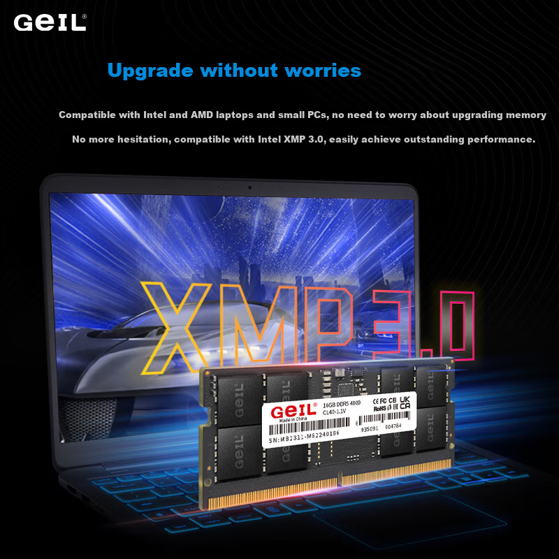 GEIL Golden 32GB (16GBx2) Kit DDR5 5600 Laptop Memory Module Millennium Series