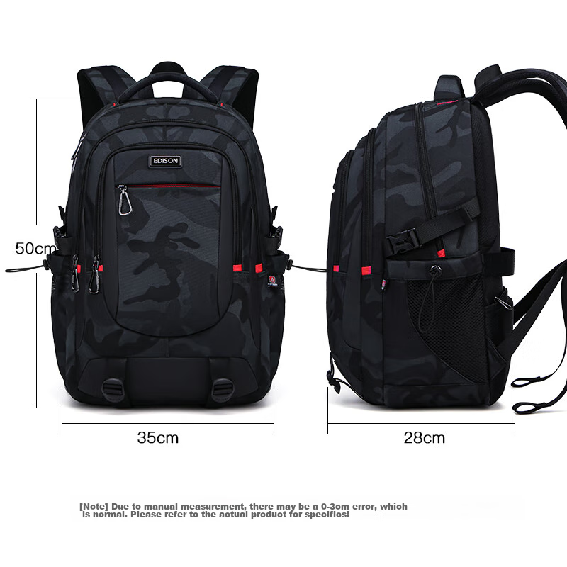 Edison High School Student Backpack, Large Capacity, Water-Resistant, Suitable f...