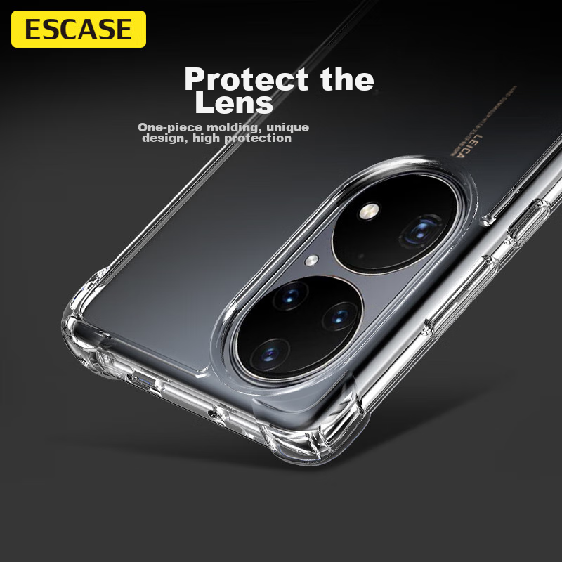 ESCASE Huawei P50/P50e Phone Case, Full Protection Shockproof Airbag Shell, TPU+...