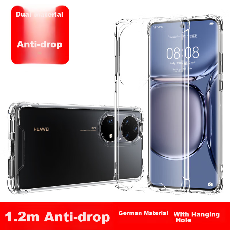 ESCASE Huawei P50/P50e Phone Case, Full Protection Shockproof Airbag Shell, TPU+...