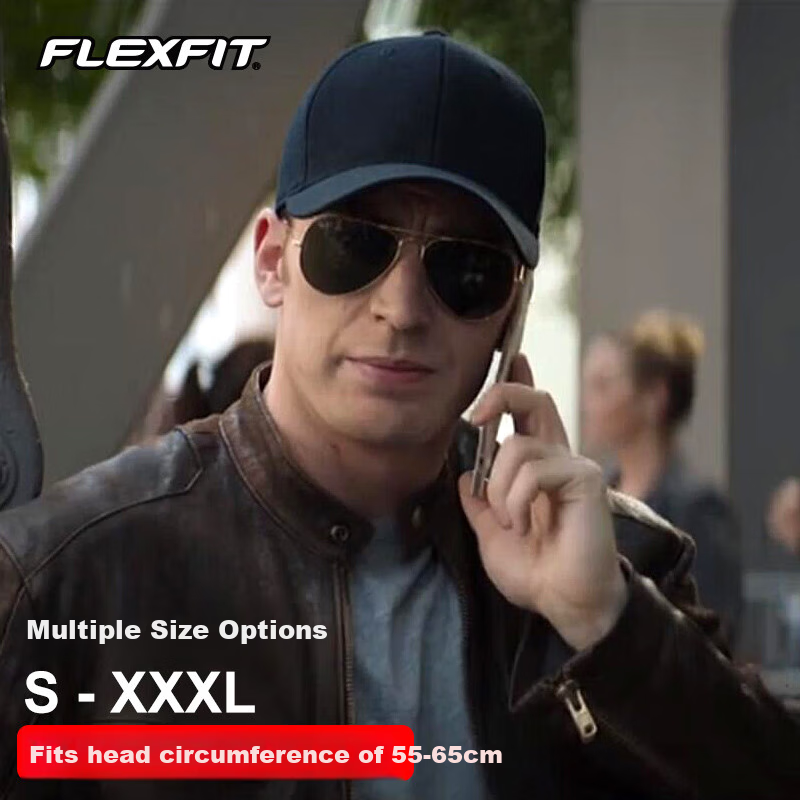 FLEXFIT American Hard Top Baseball Cap Unisex High Top Fully Enclosed Large Head...