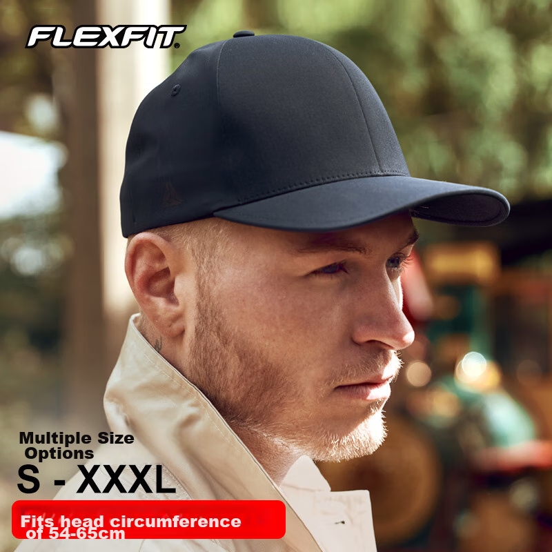 FLEXFIT DELTA180 Hard Brim Baseball Cap, Unisex, Large Size, Full Protection, Su...