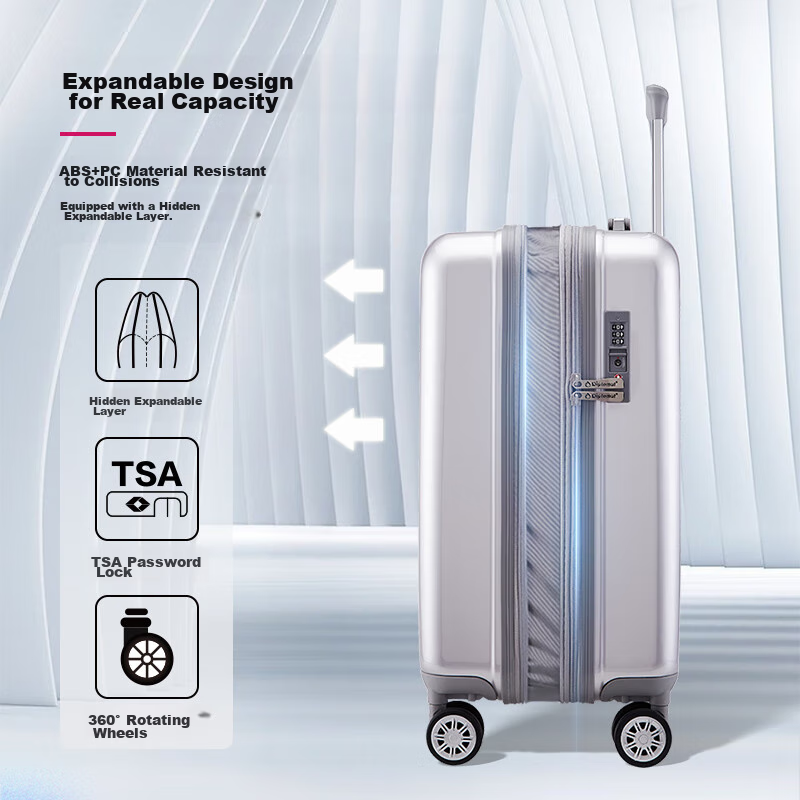 Diplomat 20-Inch Expandable Luggage Suitcase, Carry-On Trolley Case, Travel Suit...