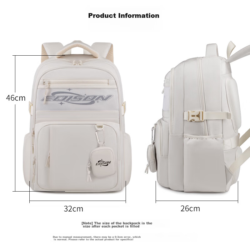 Edison Middle School Student Backpack, High School Large Capacity Water-Resistan...