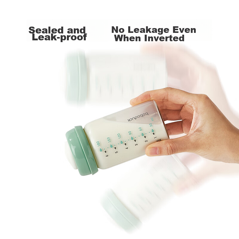 Boboduck Wide-Mouth Glass Breast Milk Storage Bottle for Newborns, 180ml Capacit...
