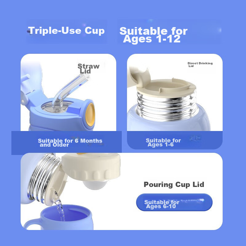 Angelamiao Children's Insulated Cup with Straw, Kids' Water Bottle, 316 Stainles...