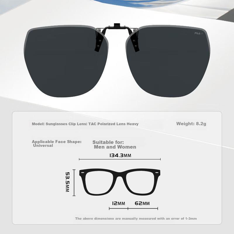 FILA Polarized Clip-on Sunglasses for Driving and Fishing Universal Clip-on Sung...