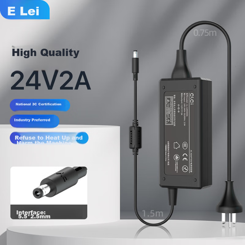 Elei High-Quality 24V 2A Power Adapter for Thermal Printer, Midea Water Purifier...