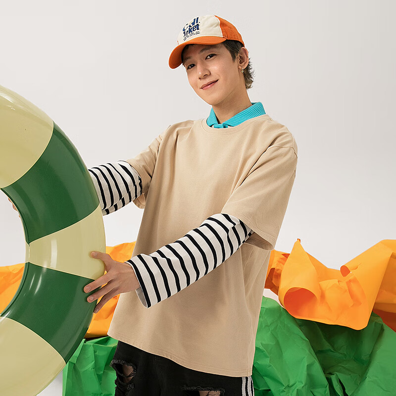 GENIOLAMODE Women's Cotton T-shirt Summer Round Neck Loose Casual All-match Yout...