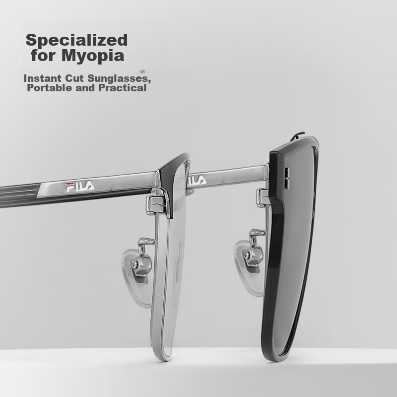 FILA Polarized Myopia Sunglasses Clip-On, Universal Clip-On Sunglasses for Drivi...
