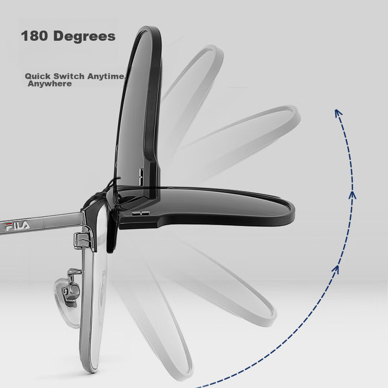 FILA Polarized Myopia Sunglasses Clip-On, Universal Clip-On Sunglasses for Drivi...