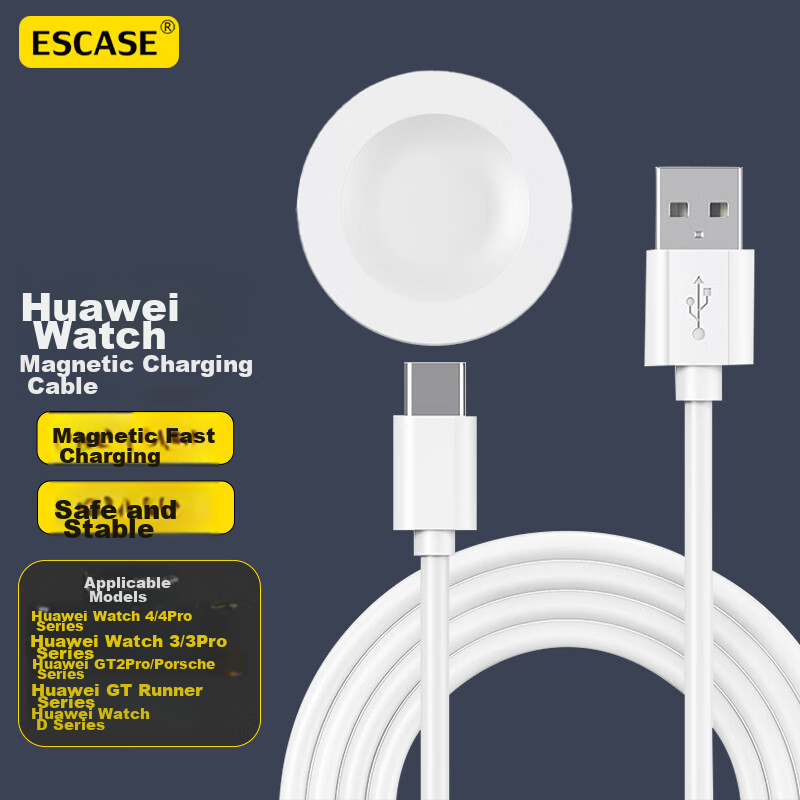 ESCASE Huawei Watch Charger Magnetic, Compatible with Huawei WatchFit4/4Pro/GT5/...
