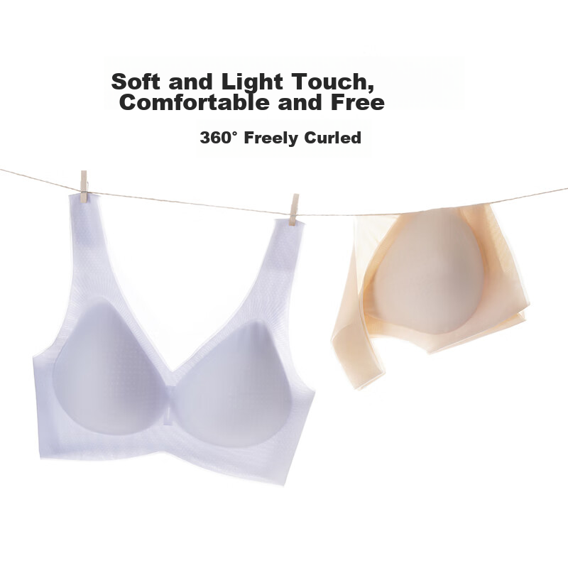 Ordifen Women's Cooling Ice Silk Bra, Seamless, Wireless, Breathable, Thin, Push...