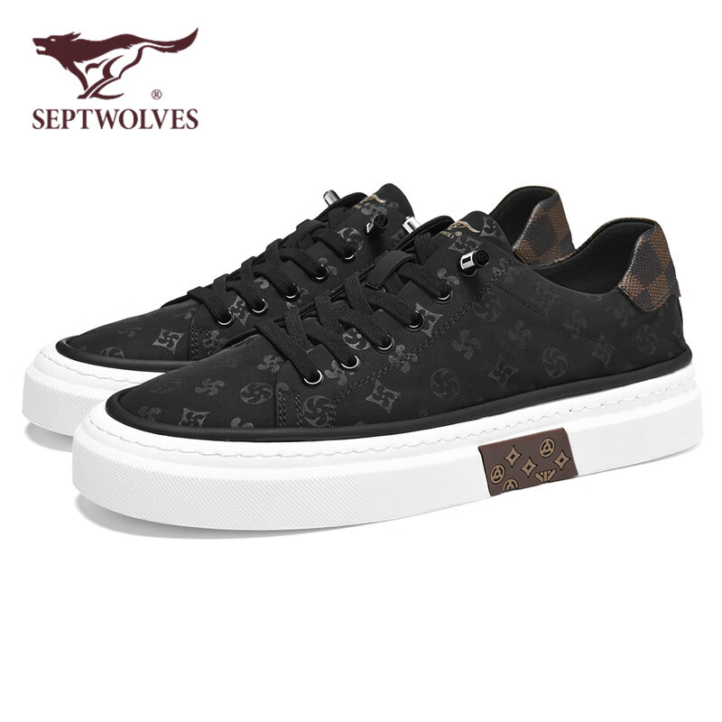 Seven Wolves Men's Fashion Printed Canvas Shoes Men's Spring Breathable Casual C...