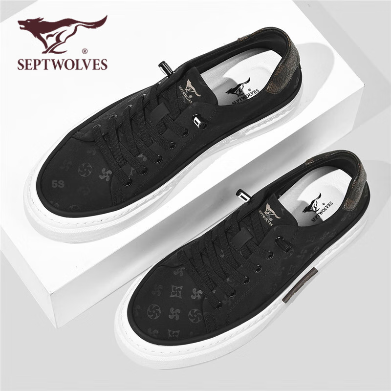 Seven Wolves Men's Fashion Printed Canvas Shoes Men's Spring Breathable Casual C...