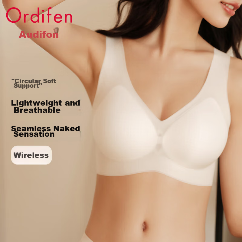 Ordifen Women's Cooling Ice Silk Bra, Seamless, Wireless, Breathable, Thin, Push...