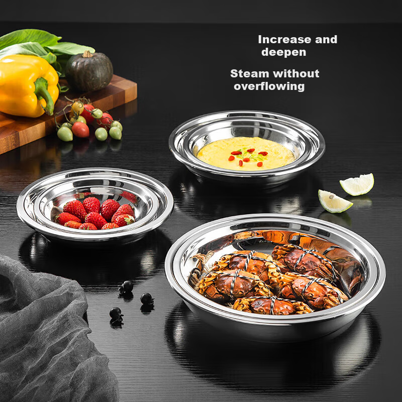 Meichun (Maxcook) Thickened 304 Stainless Steel Plate Dish, Bowl And Plate 16CM...