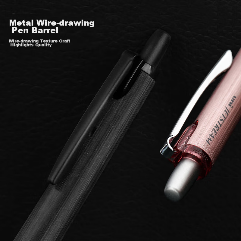 Mitsubishi (Uni) Ballpoint Pen with Metal Barrel, Oil-Based Ink, Soft Rubber Gri...