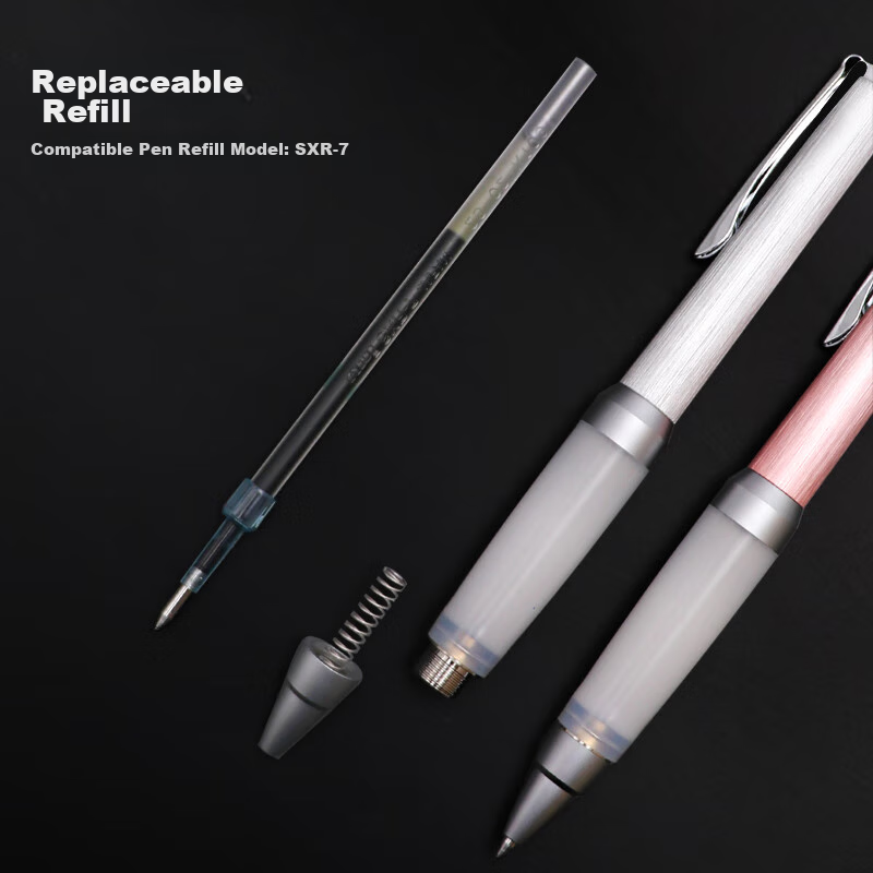 Mitsubishi (Uni) Ballpoint Pen with Metal Barrel, Oil-Based Ink, Soft Rubber Gri...
