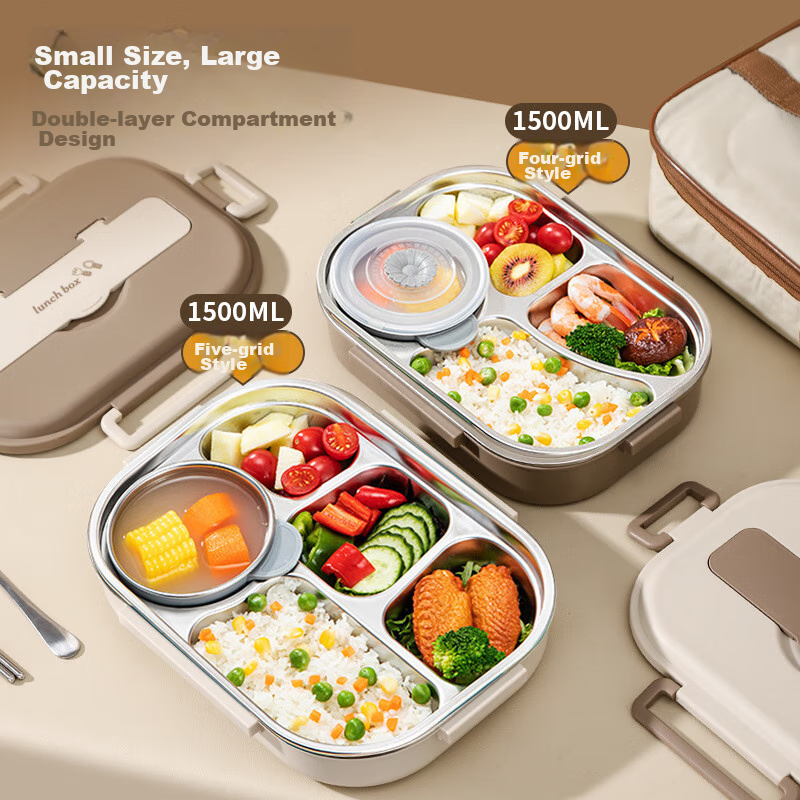 PINYU 304 Stainless Steel Lunch Box for High School, Middle School Students And...