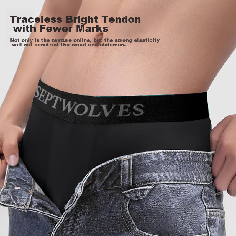 SEPTWOLVES Men's Underwear, Pure Cotton 7A Antibacterial Boxer Briefs, Comfortab...
