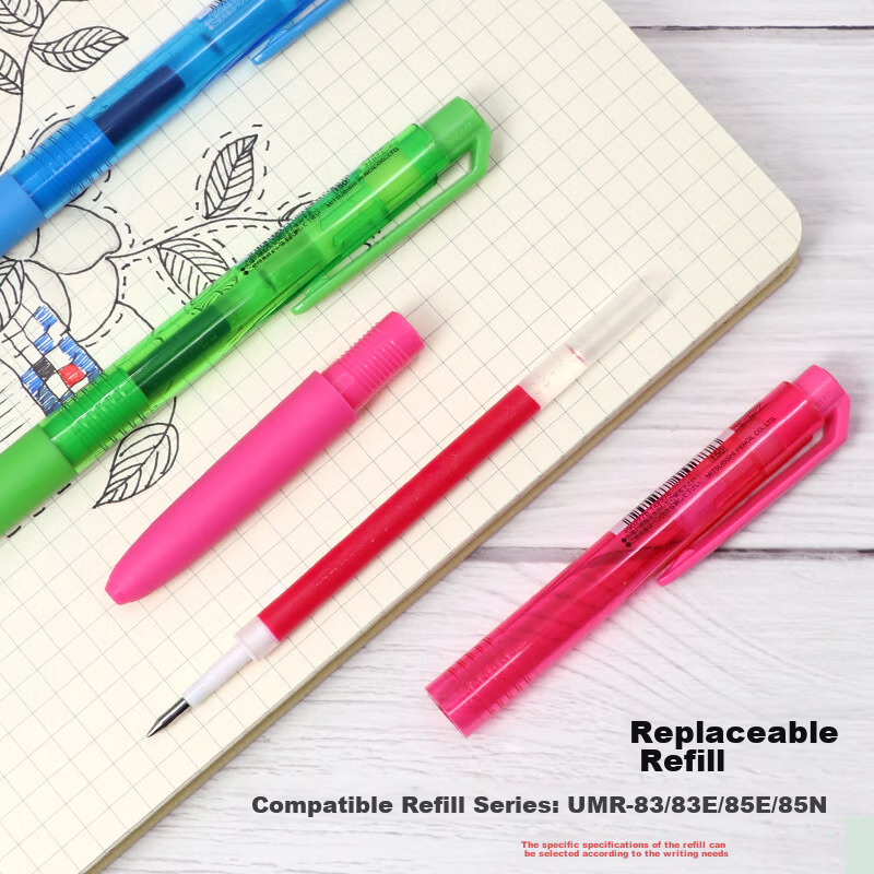 Uni Mitsubishi UMN-155 Low-Damping Retractable Black Gel Pen, Stylish 0.5mm Blac...