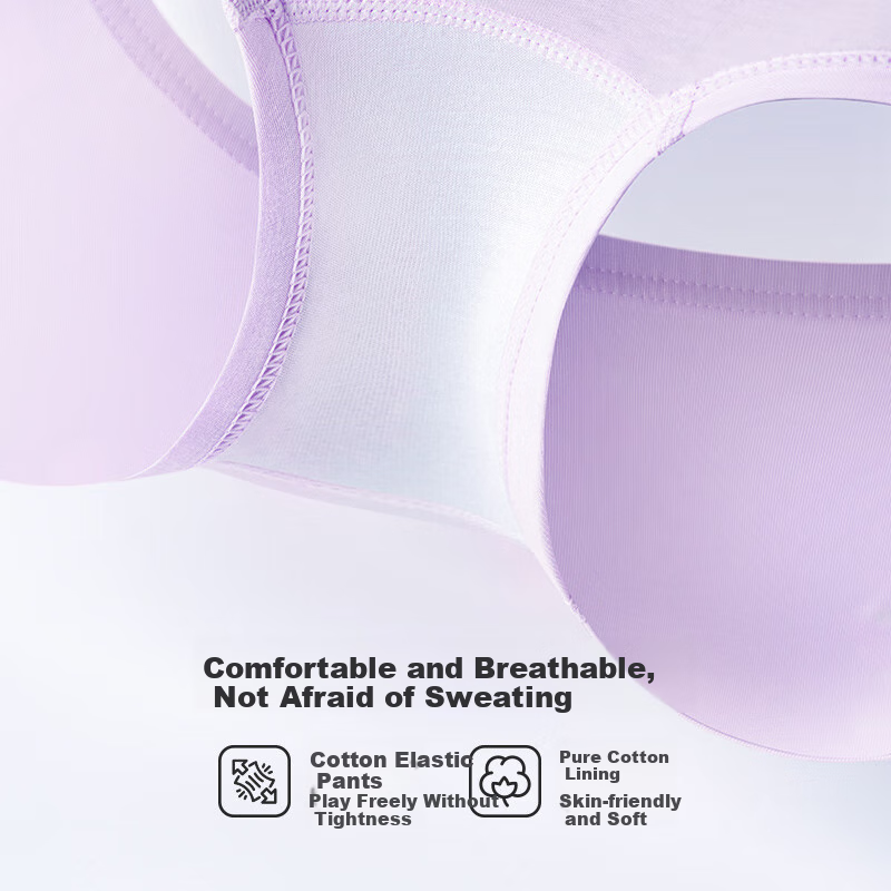 Minibala Girls' Cotton Underwear Baby Pure Cotton Class A Antibacterial Flat Bot...