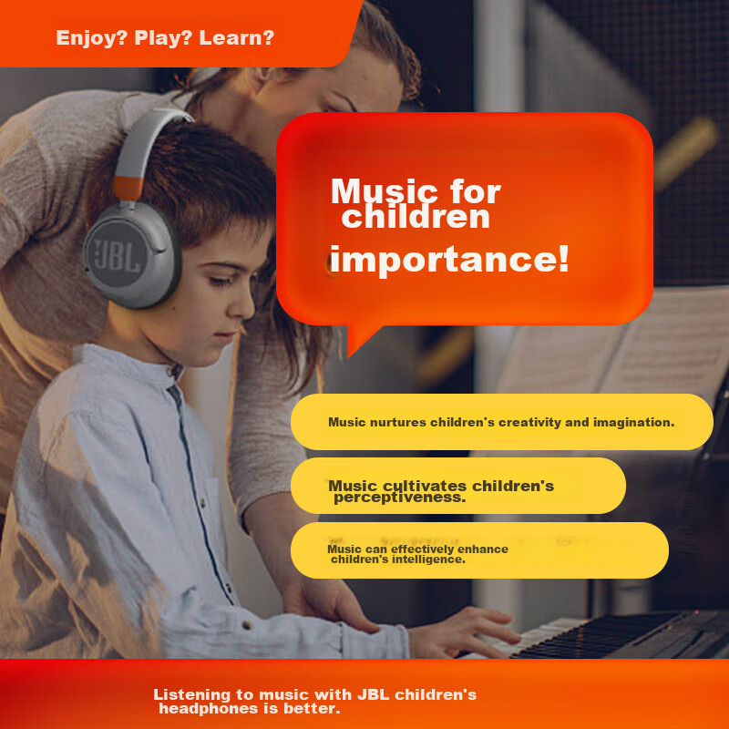 JBL JR460NC Over-Ear Noise-Cancelling Bluetooth Headphones, Immersive Wireless H...