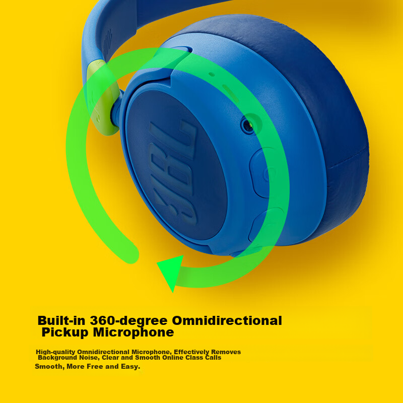 JBL JR460NC Over-Ear Noise-Cancelling Bluetooth Headphones, Immersive Wireless H...