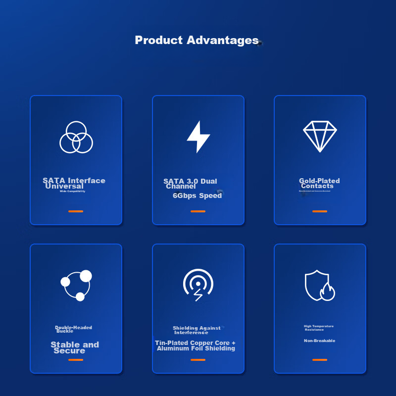 Shanze High-Speed SATA 3.0 Hard Drive Data Cable (Direct to Direct) + SATA Seria...