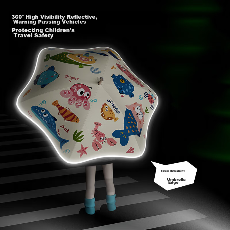 Qimai Children's Umbrella, Safe Rounded Sun Umbrella, Sunshade Umbrella, UV Prot...