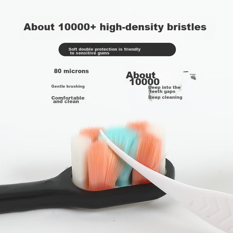 Qinxiang Cotton Candy Colored Ultra-Soft Bristle Toothbrush for Adults, 2 Pack