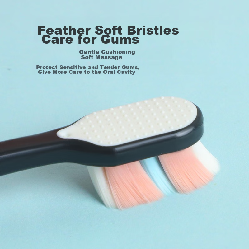 Qinxiang Cotton Candy Colored Ultra-Soft Bristle Toothbrush for Adults, 2 Pack