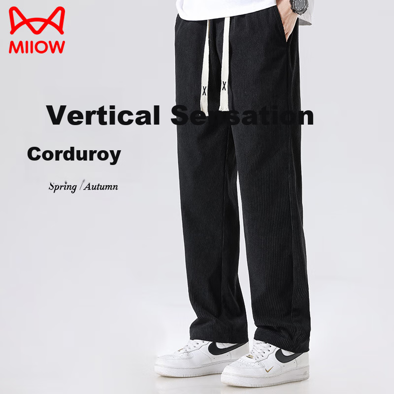 MiiOW Corduroy Casual Pants Men's Autumn Outdoor Sports Loose Wide Leg Straight...