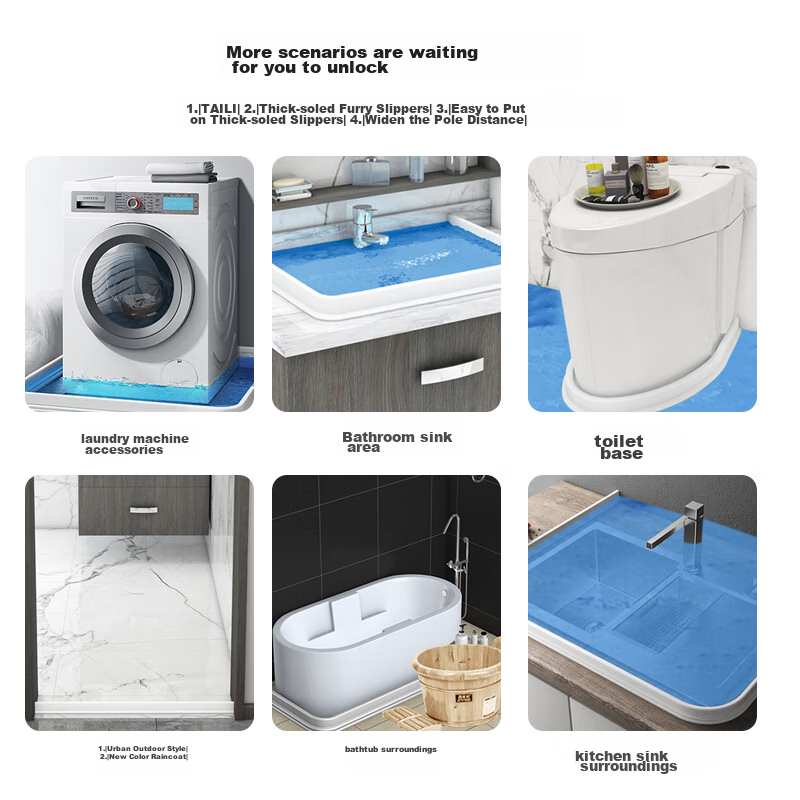 Miaoxinsi Bathroom Water Barrier Strip, Shower Room Water Stopper, Toilet Water-...