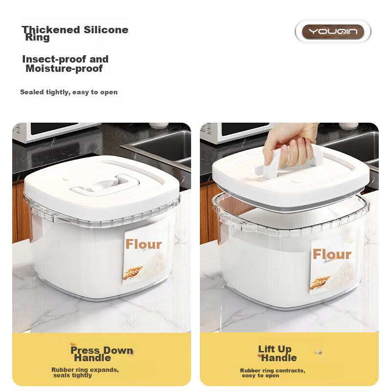 MUYA Flour Storage Container, Household Rice Bucket, Flour Bucket, Pest-Proof An...