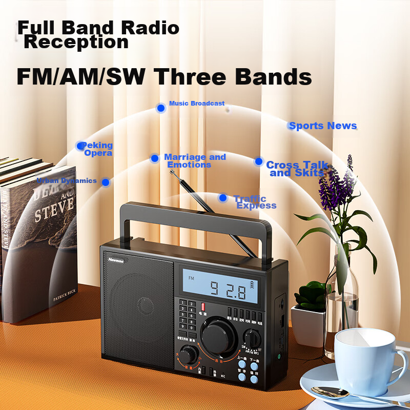 Newman T-6659 All-Band Radio, Rechargeable Mini Speaker for Elderly, Portable Pe...