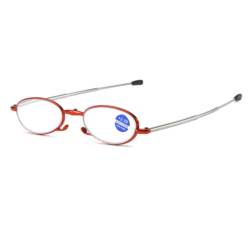 HB Folding Reading Glasses 350 Degrees Red Anti-Blue Light Unisex Portable Comfo...