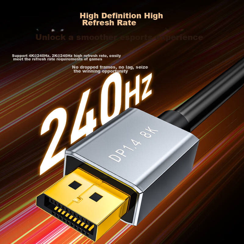 Shanze DP Cable Version 1.4, 8K HD 4K/2K 240/165Hz DisplayPort, Computer to Moni...