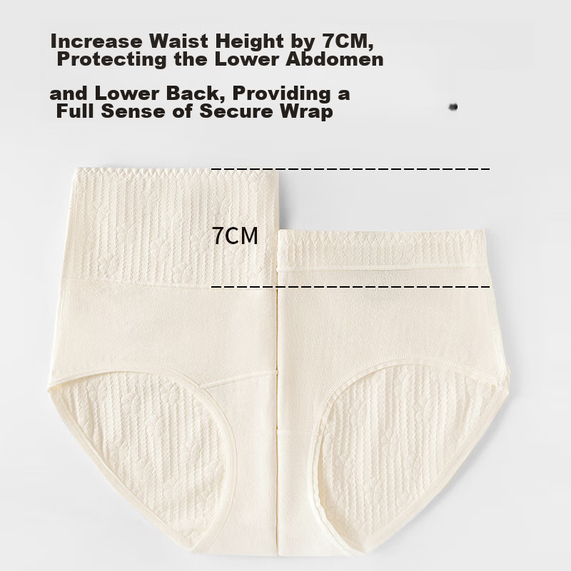 Palanduo Women's Underwear, 3-Pack, High-Waisted, Extended Crotch, 0% Cotton, An...