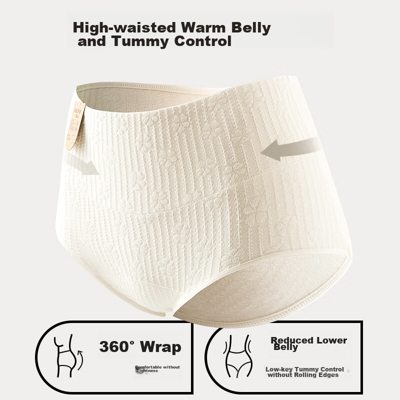 Palanduo Women's Underwear, 3-Pack, High-Waisted, Extended Crotch, 0% Cotton, An...