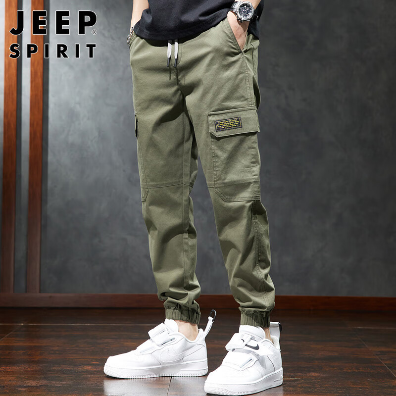 JEEP SPIRIT Men's Casual Pants, Loose-Fitting Spring And Summer Cargo Pants, Men...