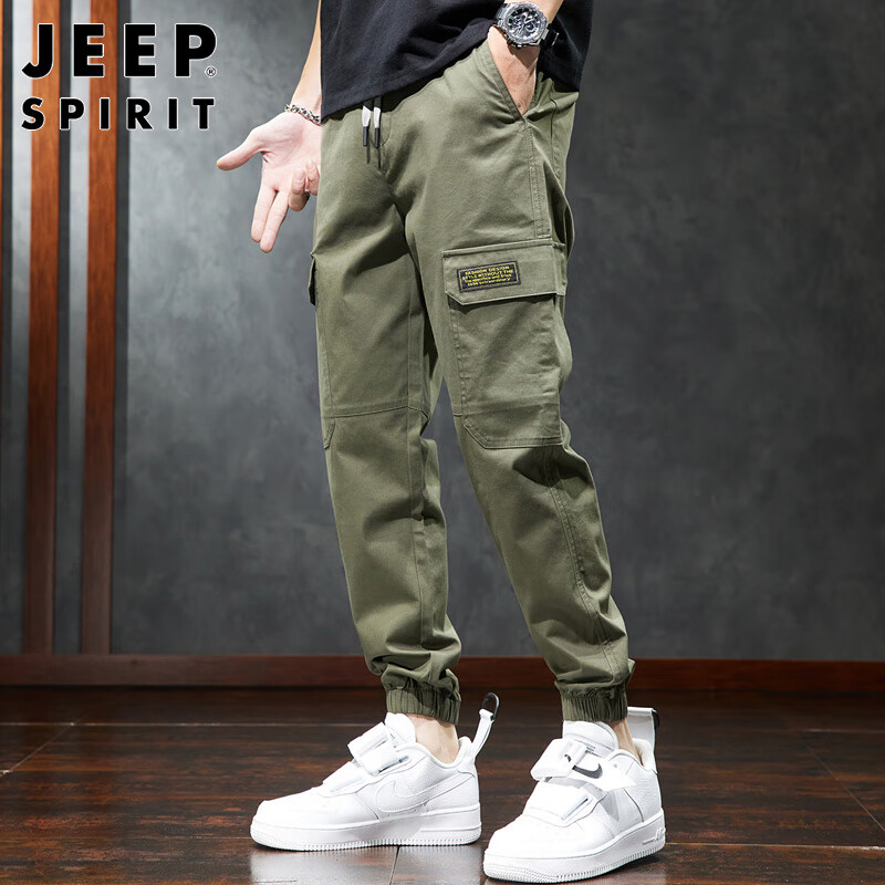 JEEP SPIRIT Men's Casual Pants, Loose-Fitting Spring And Summer Cargo Pants, Men...