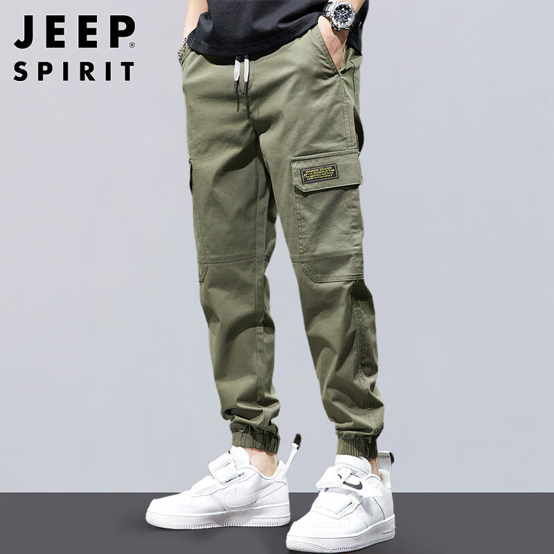 JEEP SPIRIT Men's Casual Pants, Loose-Fitting Spring And Summer Cargo Pants, Men...