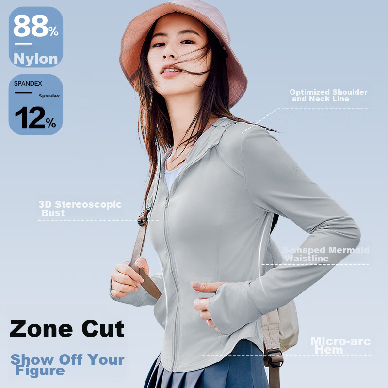 Ousen Sun Protection Clothing for Women, Spring And Summer Ice Silk Sun Protecti...