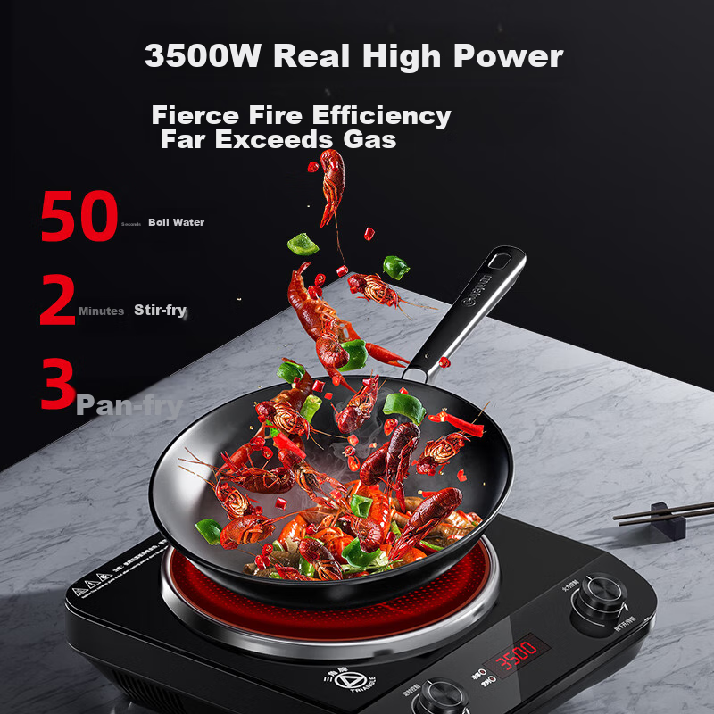 Triangle Commercial Induction Cooker, High-Power Concave Electromagnetic Stove,...