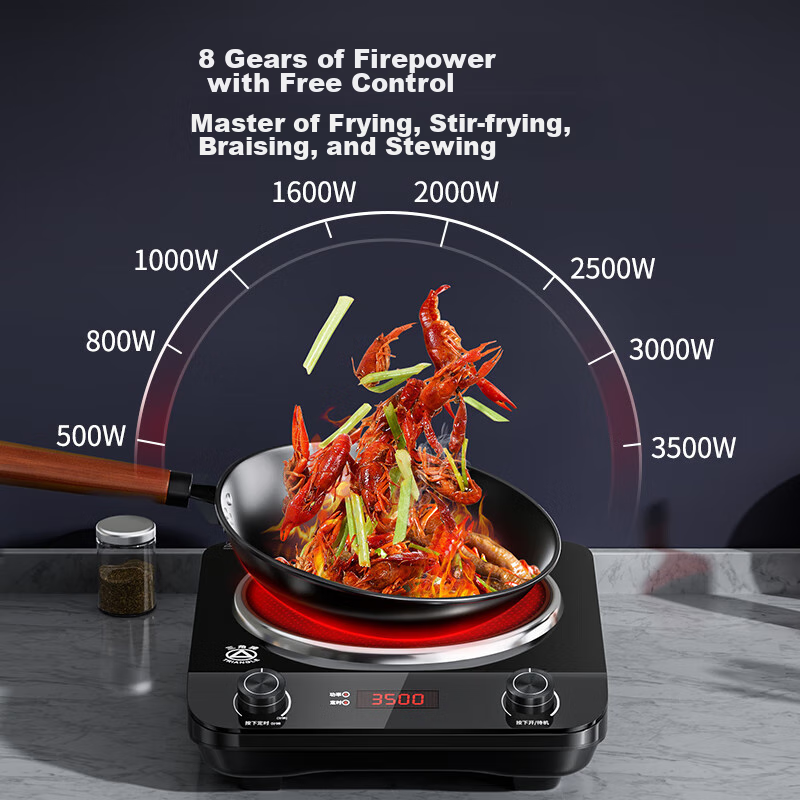 Triangle Commercial Induction Cooker, High-Power Concave Electromagnetic Stove,...