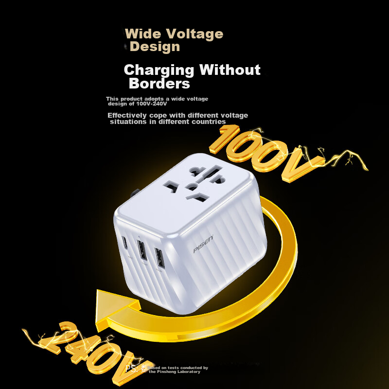 Pisen Multi-Country Travel Adapter, Universal Global Converter Plug for Abroad,...